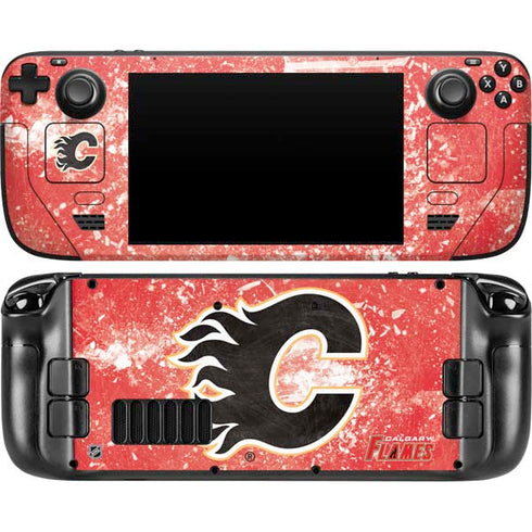 NHL Calgary Flames Frozen Steam Deck Handheld Gaming Computer Skin